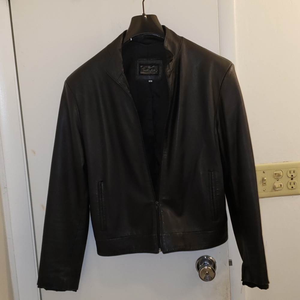 Black leather jacket